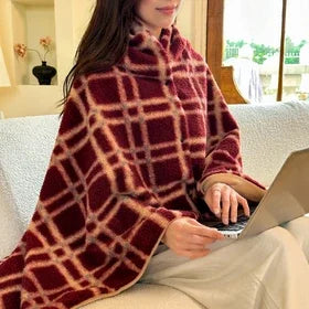 Omkeerbare Geruite Plaid met Kasjmierlook - Zachte Polyester Deken voor Bank, Bed en Reizen