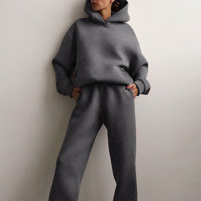 CozyLuxe Dames Jogging Set – Ultra-Zacht en Oversized voor Lounge Comfort