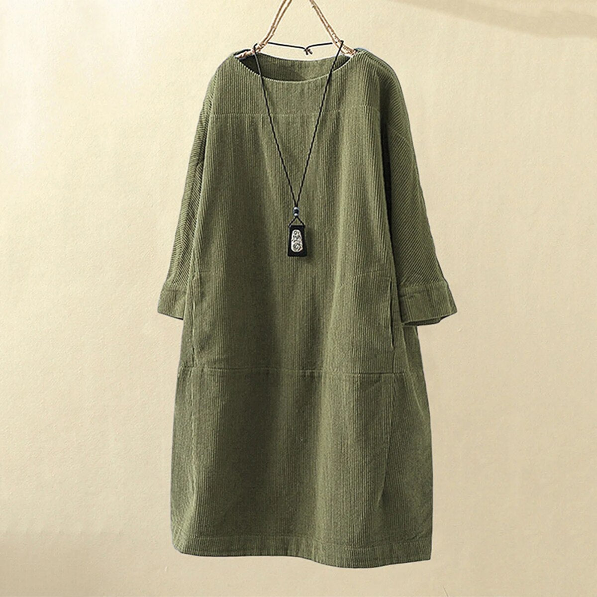 Veloura Vintage Midi Jurk Dames