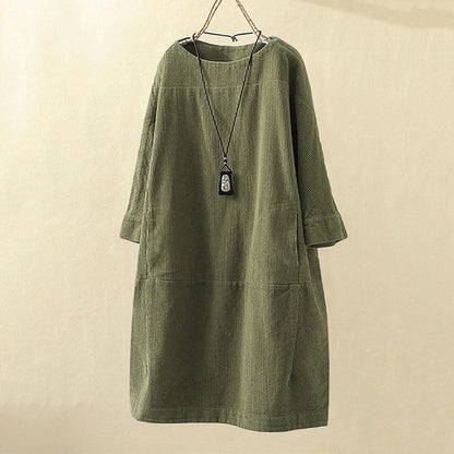 Veloura Vintage Midi Jurk Dames