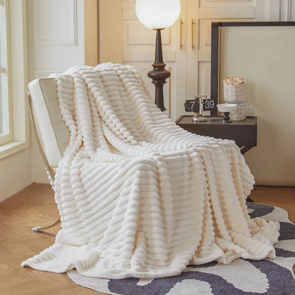 Koraalvlies Fleece Knuffelplaid - Zachte Winterdeken voor Bank en Bed