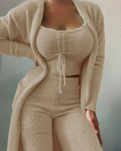 Dames Fleece Loungewear Set 3-Delig Warm en Comfortabel