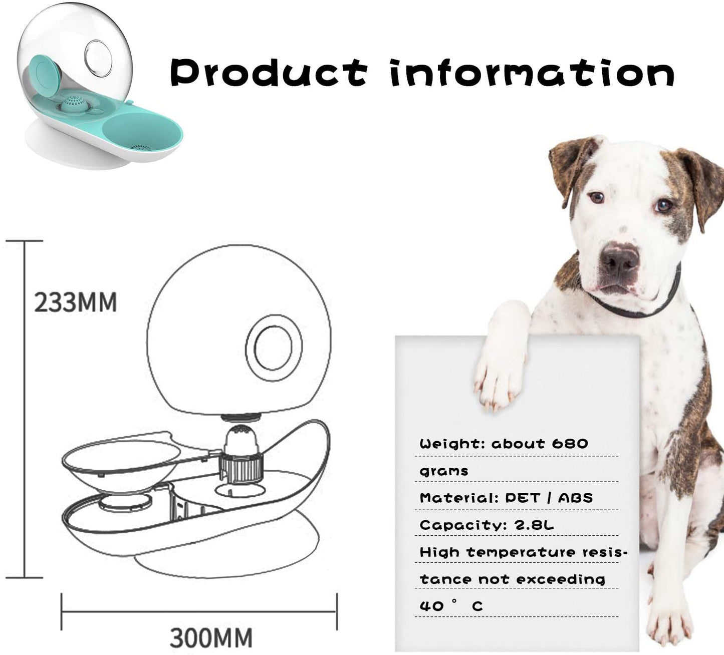 AquaPoes Fontein – Automatische Drinkfontein voor Katten en Honden met RVS Reservoir
