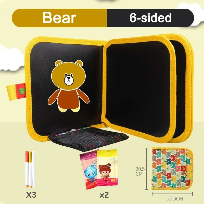 DoodlePal | Uitwisbaar tekenboek voor peuters | Uitwisbaar Tekenboek Peuters Herbruikbaar – Montessori Educatief Aquarel Doodle Boek, Leerzaam Cadeau voor Kleuters