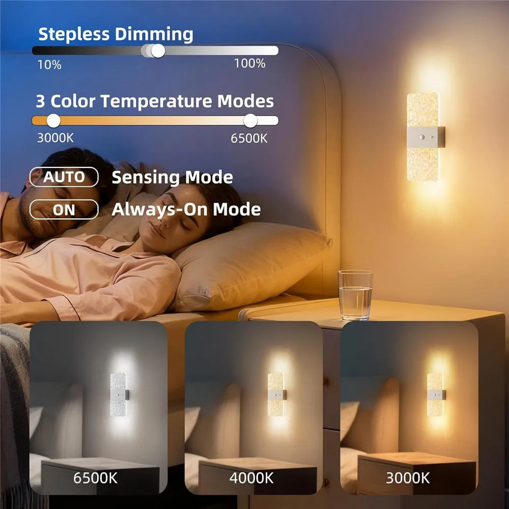 Slimme Bewegingssensor Wandlamp Set 2 Stuks - Draadloos, Dimbaar, Magnetisch