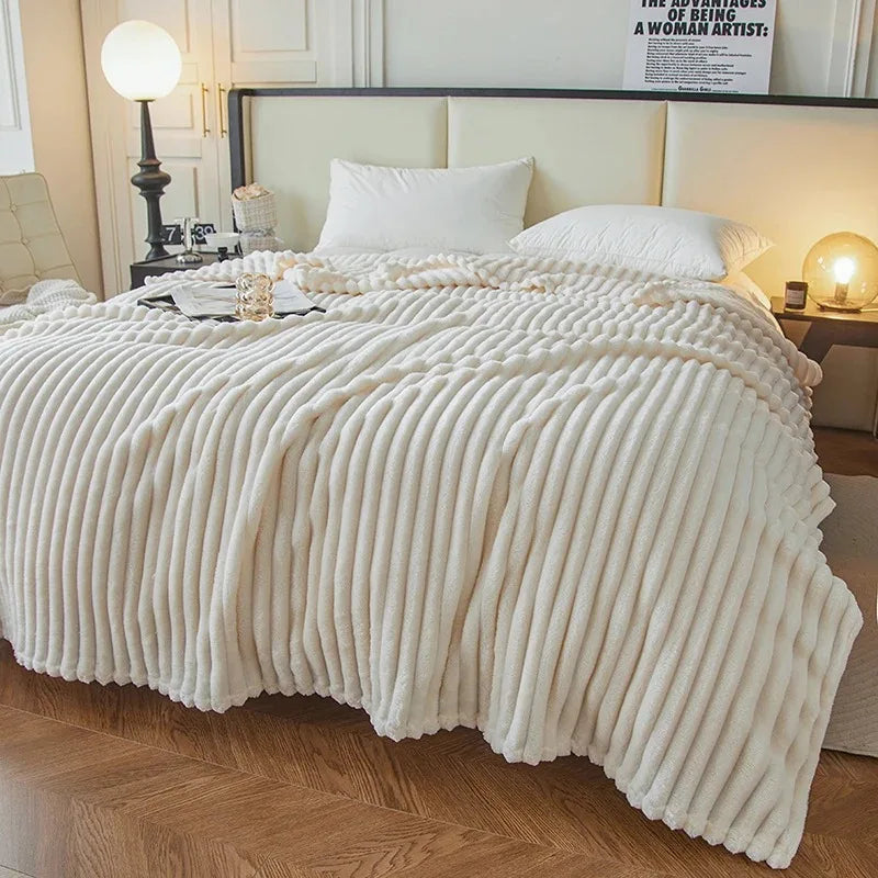 Koraalvlies Fleece Knuffelplaid - Zachte Winterdeken voor Bank en Bed