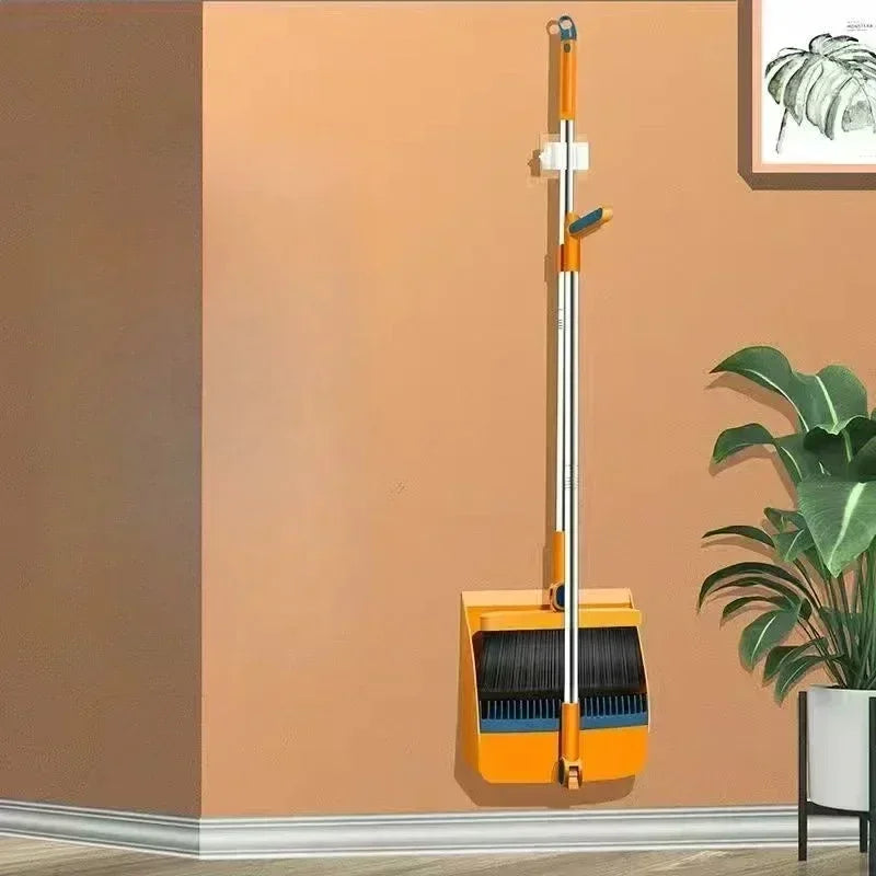 Compacte Veegbezem- en Veegschopset met Haarverwijdering en Opvouwbare Schop