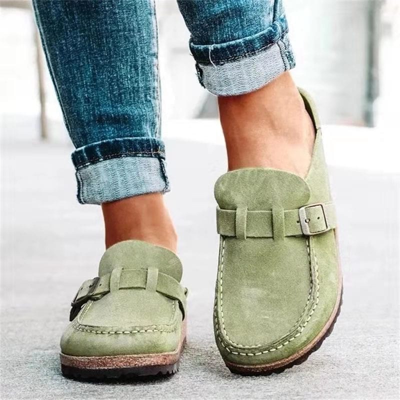 Retro instap sandalen van suede met orthopedisch comfort - Solenza