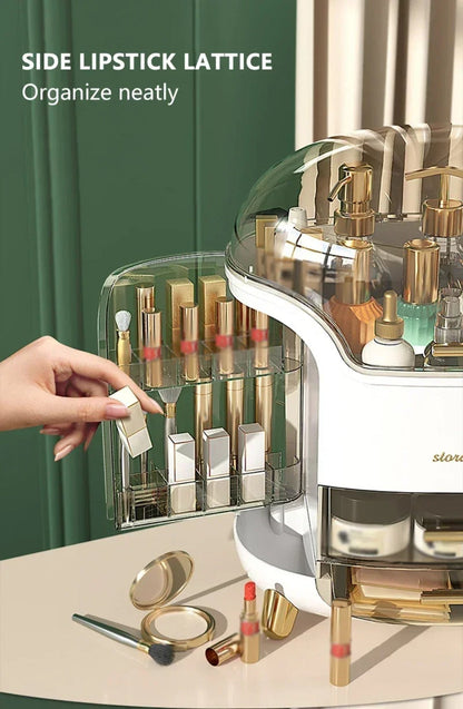 Luxe Transparante Make-up Organizer met Draaideuren en Lades