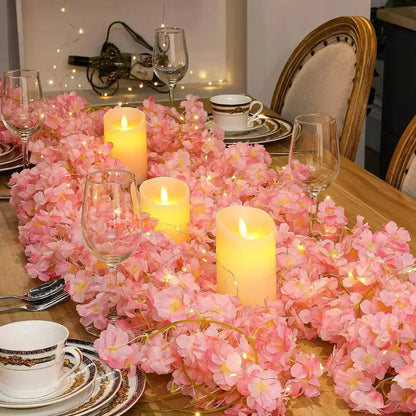 Romantische Bloesemlichtslinger 2m LED Kunstbloemen Sfeerverlichting