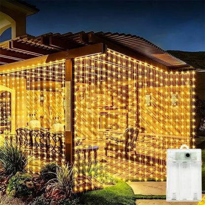 Draadloze LED Gordijnverlichting met 8 Modi - Batterijvoeding voor Binnen