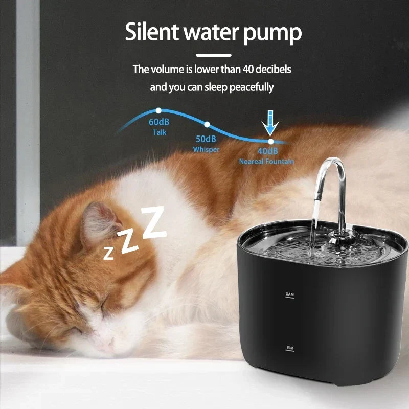 Automatische Huisdierdrinkfontein met Koolstoffilter & Stille Pomp - 2,2L