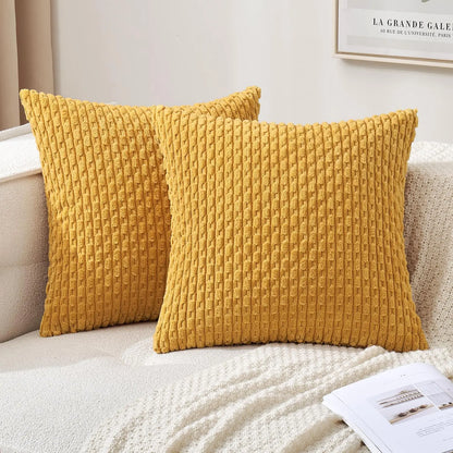 Boho Ribfluweel Kussenhoes – Stijlvolle Gestreepte Sierkussenhoes voor Bank of Bed