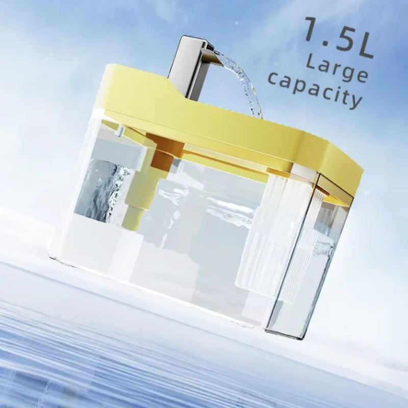 Circulerende Kattenwaterfontein met Filter - 1,5L Transparant