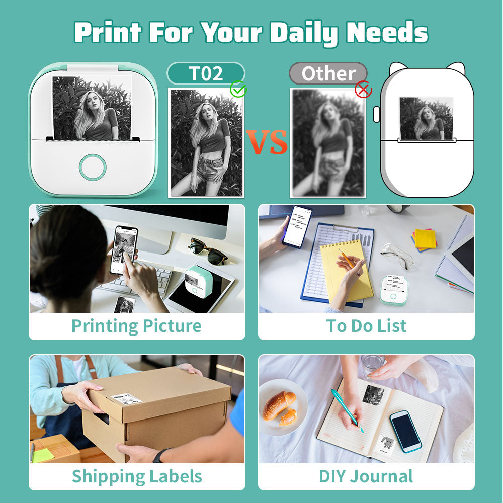 PocketPrint Mini – Draagbare Thermische Fotoprinter Zonder Inkt