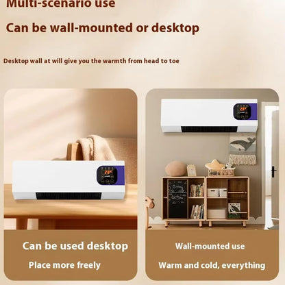 KlimaFlow Wandventilator met Keramische Verwarming en Afstandsbediening