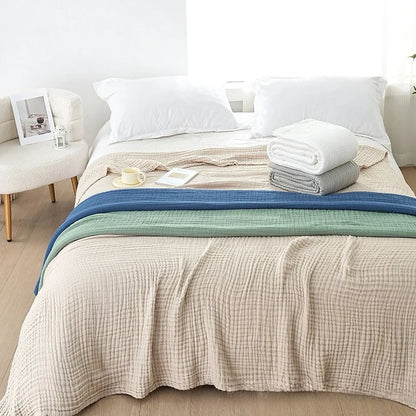 Zeslaags Mousseline Katoen Deken 150x200 cm - Luchtig Gaasweefsel voor Baby, Kind en Volwassene