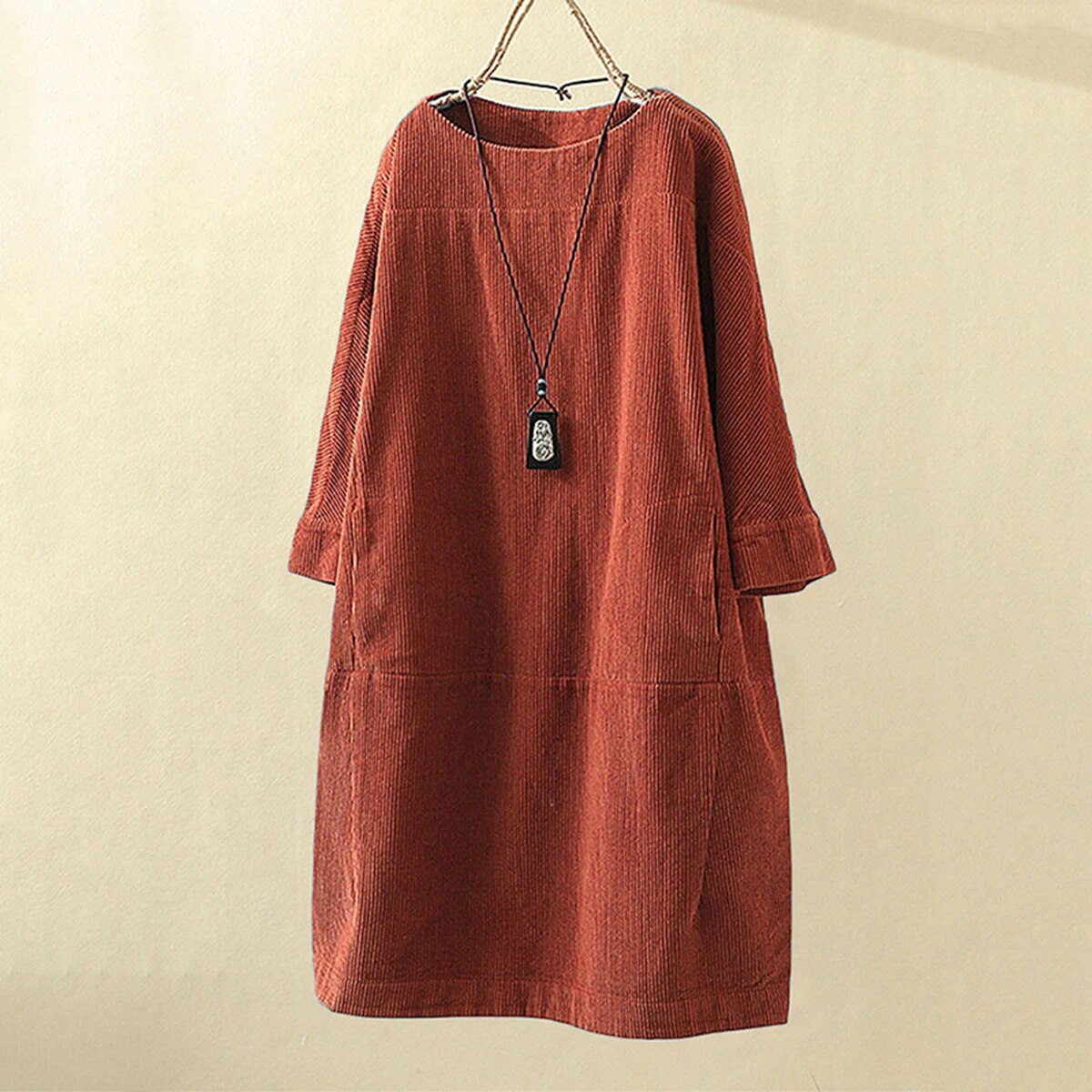 Veloura Vintage Midi Jurk Dames