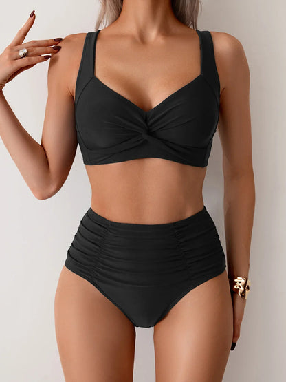 Gerimpelde Bandeau Bikini met Elastische Pasvorm