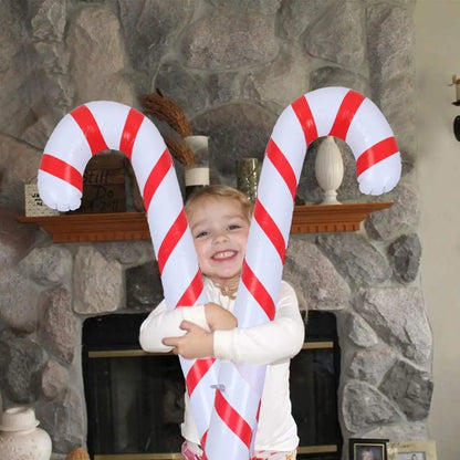 CandyFest Opblaasbare Kerst Snoepstokken – Set van 4 PVC Decoraties van 87 cm