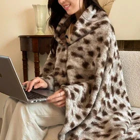 Omkeerbare Geruite Plaid met Kasjmierlook - Zachte Polyester Deken voor Bank, Bed en Reizen
