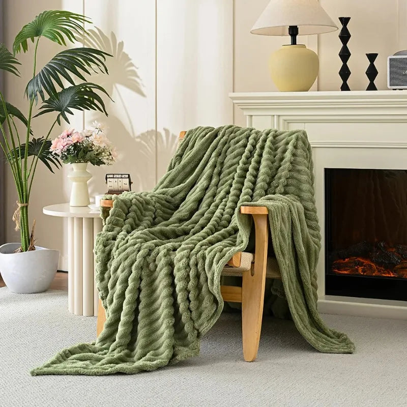 Koraalvlies Fleece Knuffelplaid - Zachte Winterdeken voor Bank en Bed
