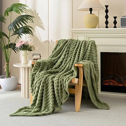 Koraalvlies Fleece Knuffelplaid - Zachte Winterdeken voor Bank en Bed