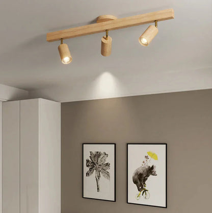 Houten LED Plafondspot - Moderne Verlichting voor Keuken en Slaapkamer