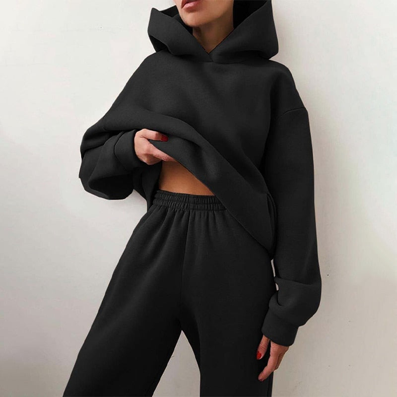 CozyLuxe Dames Jogging Set – Ultra-Zacht en Oversized voor Lounge Comfort