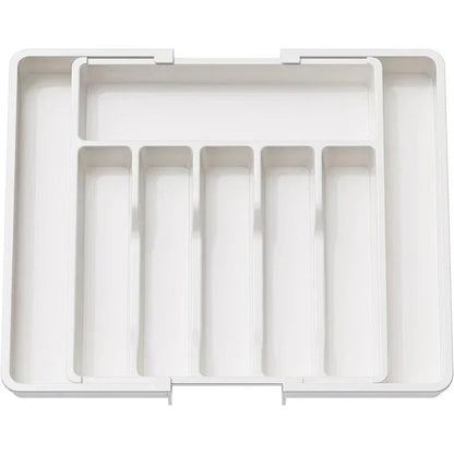 Uitschuifbare bestekorganizer met verstelbare vakken | 38×35 cm | PP-kunststof