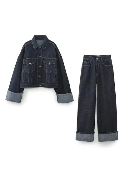 Denim Damespak PowerDenim – Tweedelige Set met Jasje en Broek