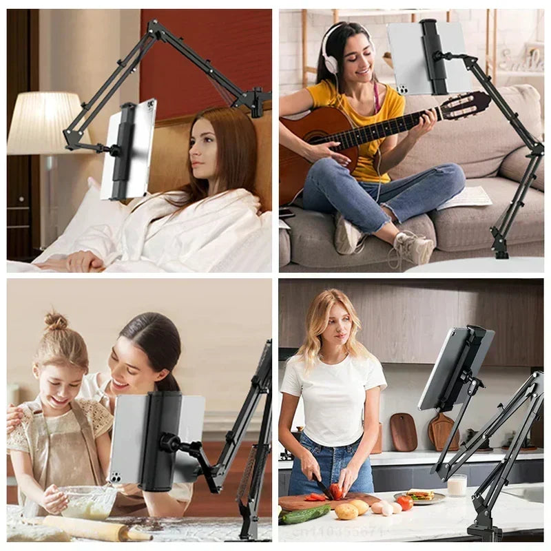Universele draaibare tabletstandaard – 360° rotatie – verstelbare aluminium arm