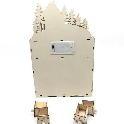 Houten Rendiersdorp Adventskalender met 24 Laden