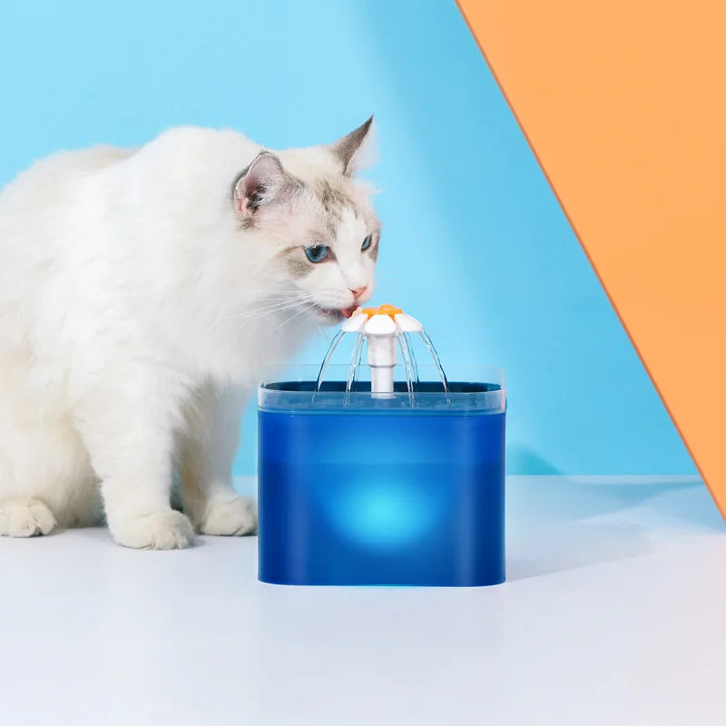 Automatische Huisdierdrinkfontein 2L met LED-verlichting en Filtratiesysteem USB