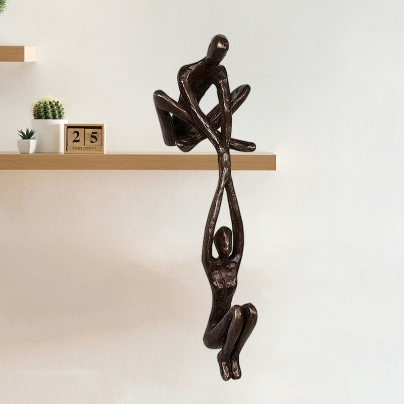 Verbindo Decoratief Beeld Polystone Zwart Modern Sculptuur 20 cm