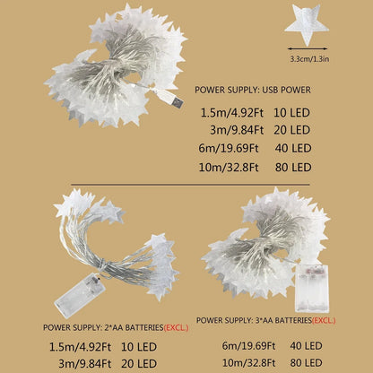 Sterren LED Lichtslinger - Sfeerverlichting voor Tuin, Terras & Binnen