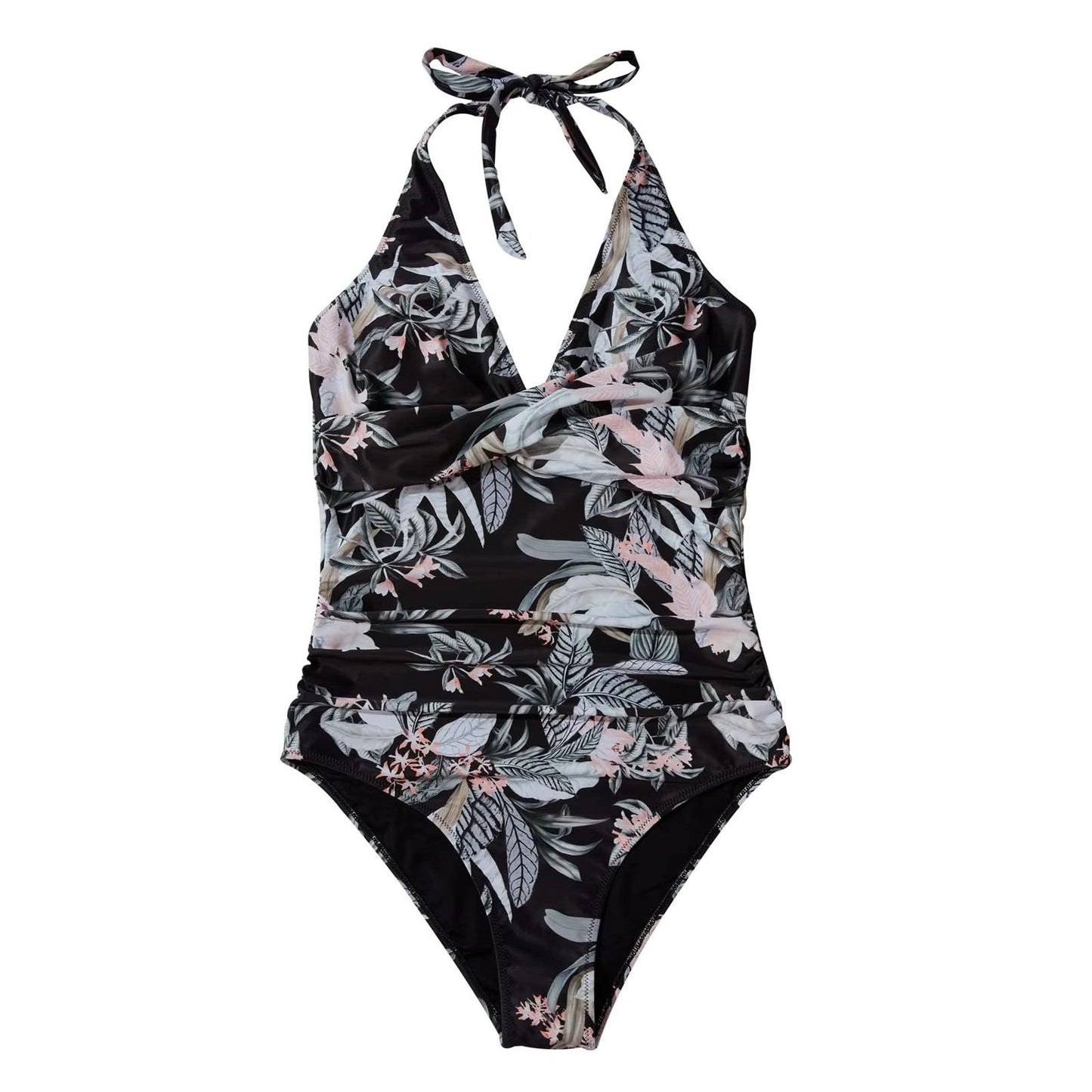Zomerse Hoogglans Bikini Set met Hoge Taille en Push-up Top