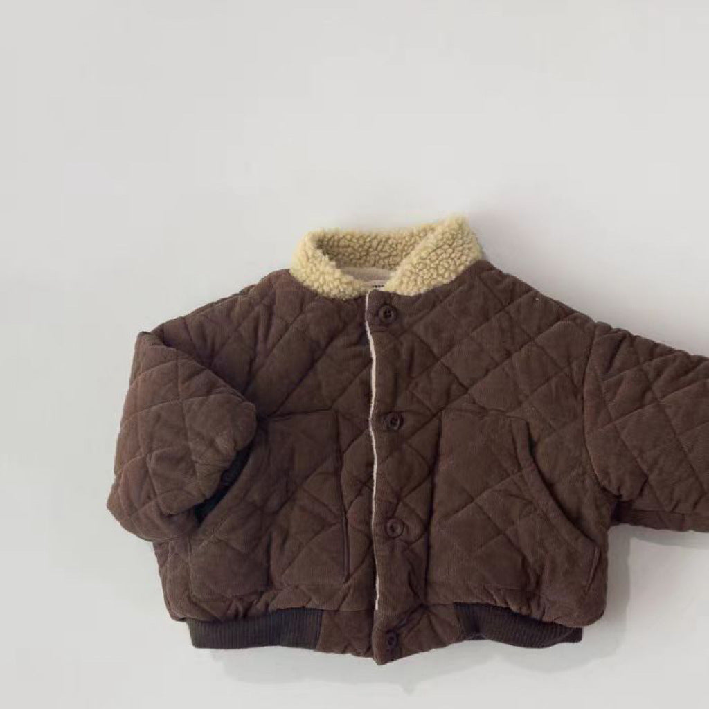 WarmNest Gewatteerde Kinderjas – Zachte Sherpa Voering & Comfortabele Winterjas voor Jongens