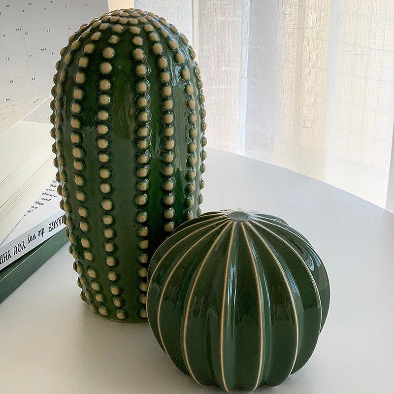 Woestijn Keramiek Cactusbeeldje - Modern Huisdecoratie
