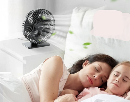 Mira Oscillerende USB Ventilator – Stil, Compact & 4 Snelheden voor Bureaus en Nachtkastjes