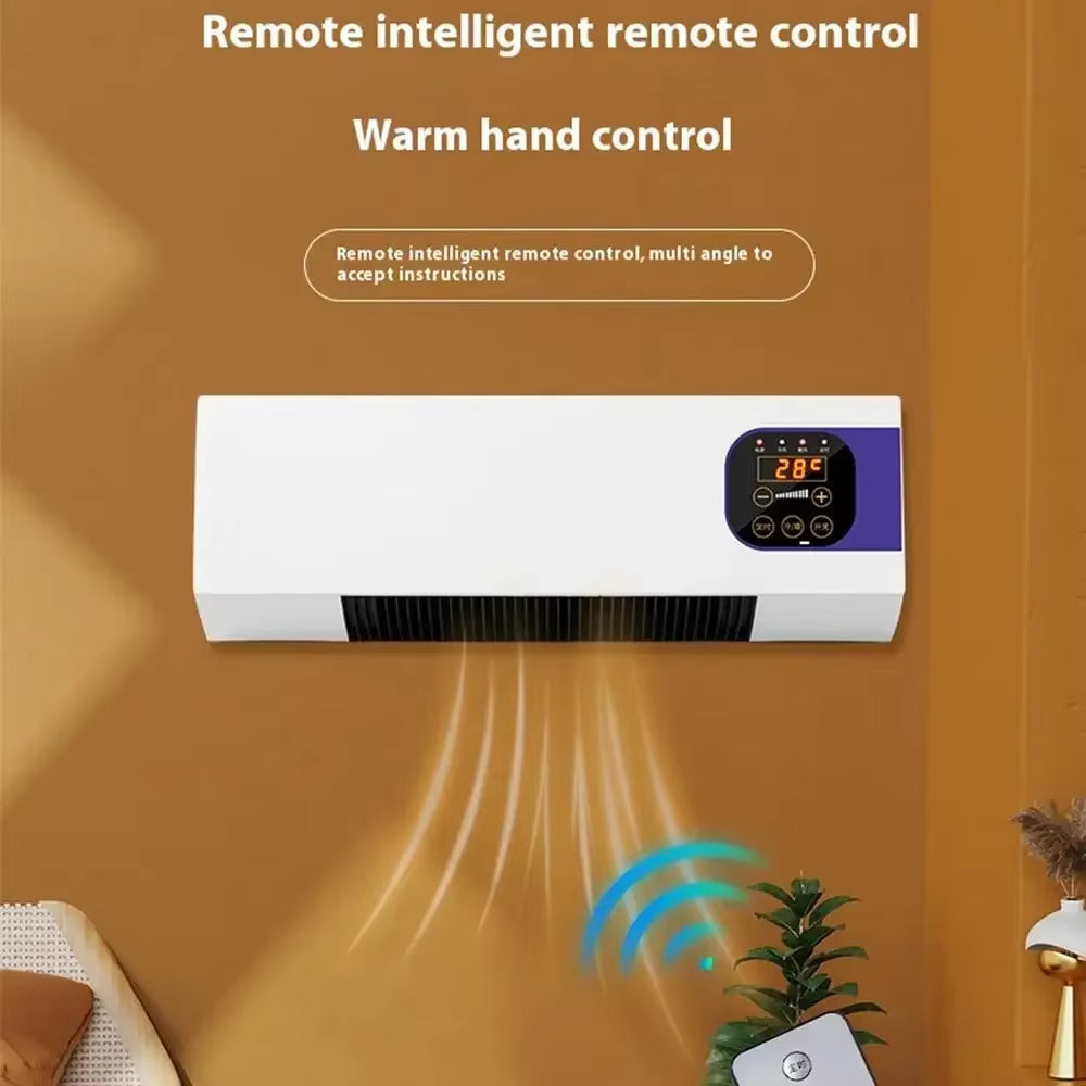 KlimaFlow Wandventilator met Keramische Verwarming en Afstandsbediening