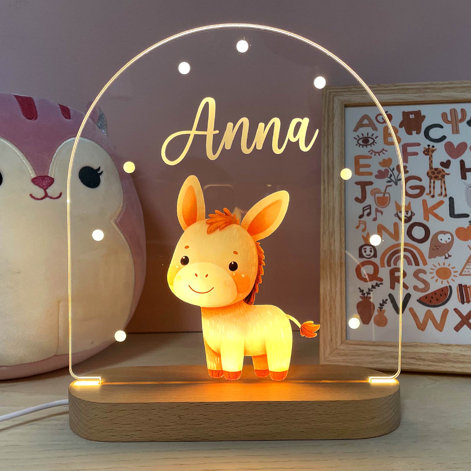 Schattig Dierennachtlampje met eigen naam