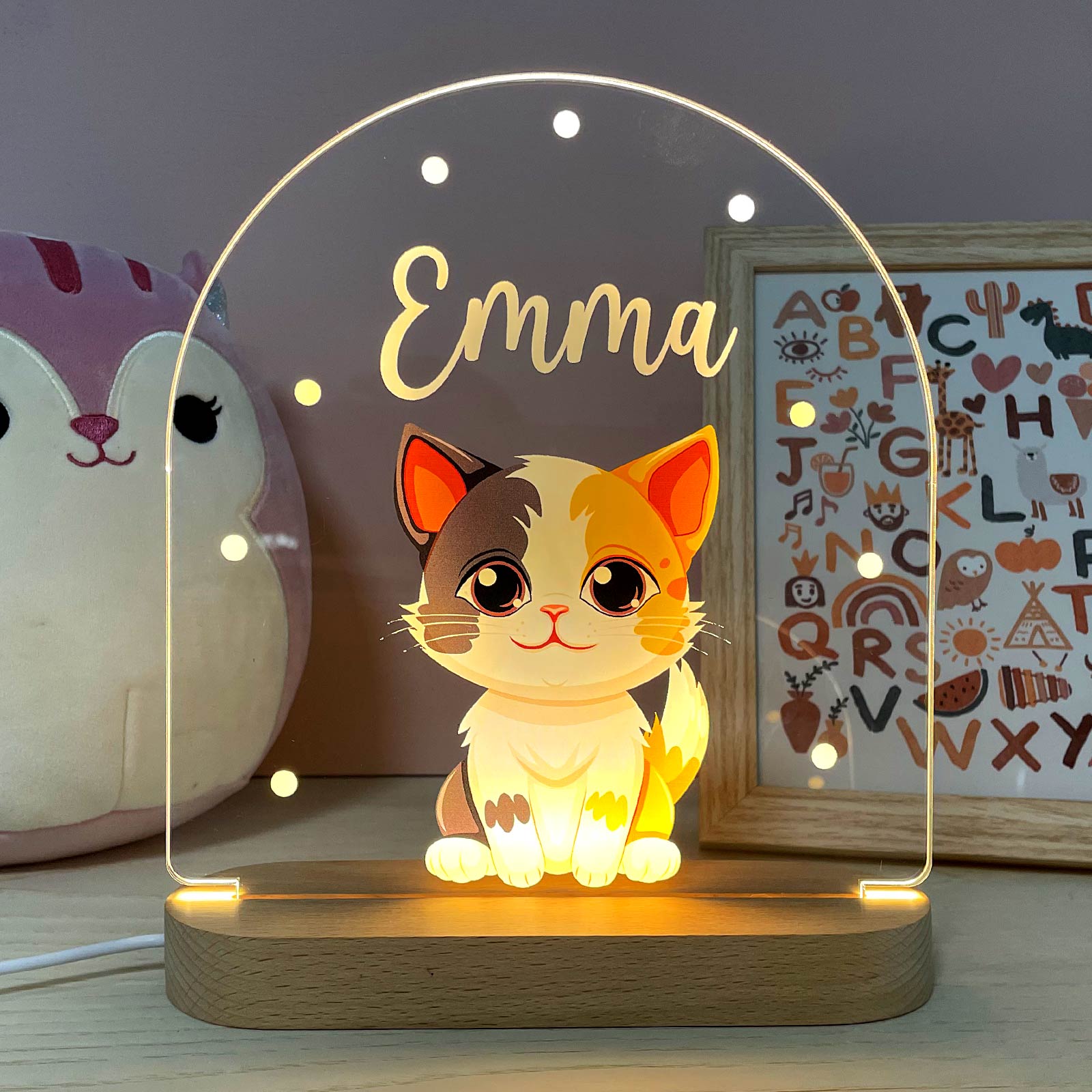 Schattig Dierennachtlampje met eigen naam