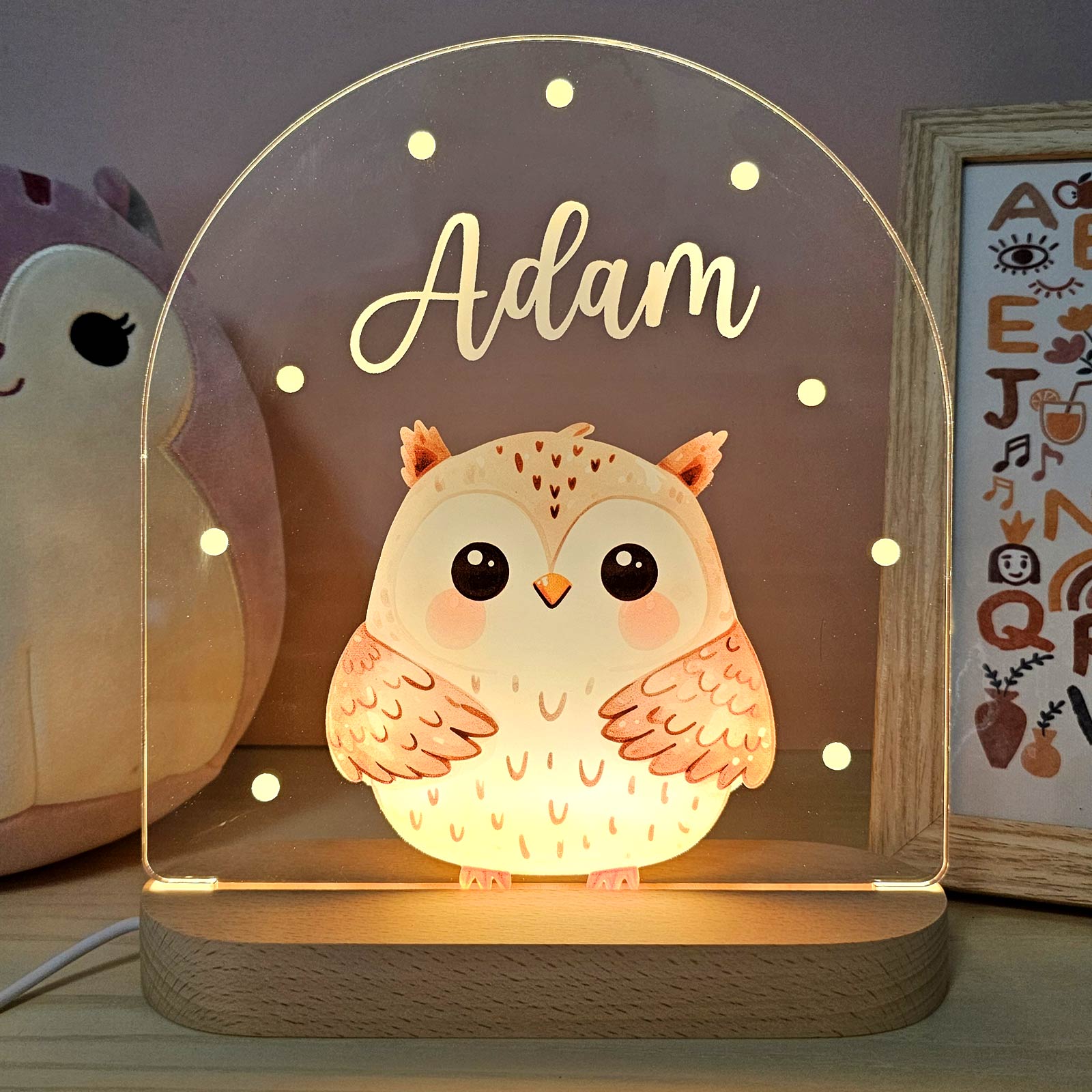 Schattig Dierennachtlampje met eigen naam