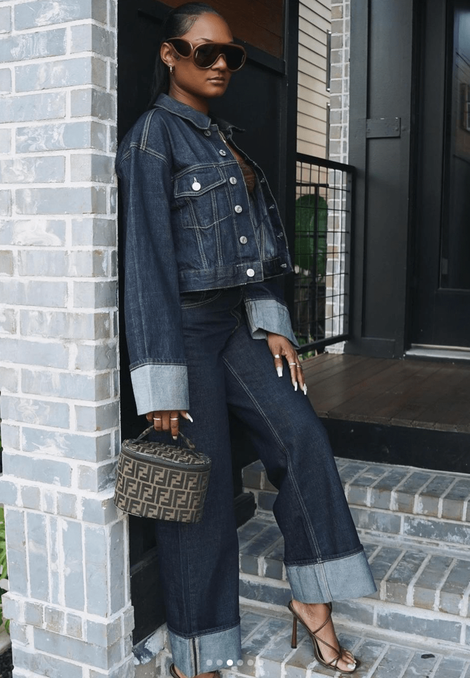Denim Damespak PowerDenim – Tweedelige Set met Jasje en Broek