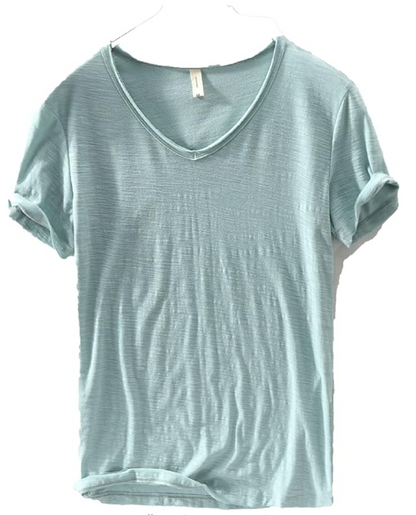 Linnen Katoenen V-Hals Shirt Heren – Ademend en Comfortabel