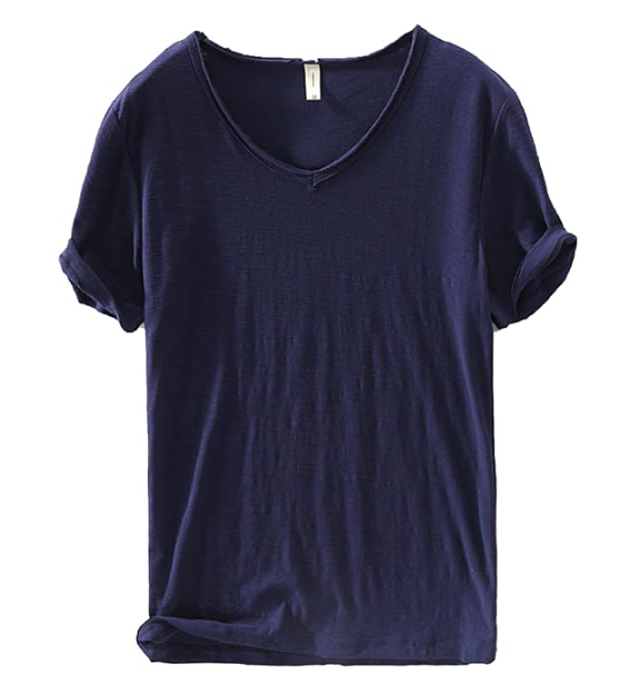 Linnen Katoenen V-Hals Shirt Heren – Ademend en Comfortabel