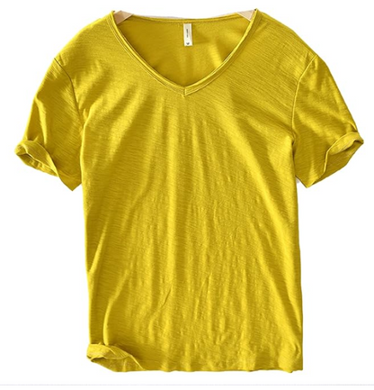 Linnen Katoenen V-Hals Shirt Heren – Ademend en Comfortabel