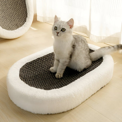 Luxe Kattenbed met Kraboppervlak – Pluche 2-in-1 Kattenmeubel