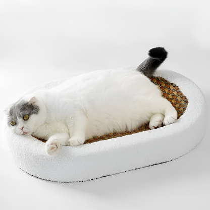 Luxe Kattenbed met Kraboppervlak – Pluche 2-in-1 Kattenmeubel